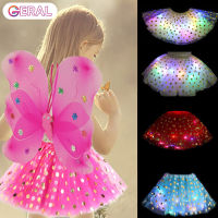 Baby Girls Light Up Mini Skirt Mesh Costumes Rave Clothes for Kids Christmas Party Xmas New Year