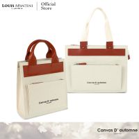 Louis Montini Canvas Shoulder Bag กระเป๋าสะพายข้าง ผ้าแคนวาส ผสมหนังแท้ (Nappa) Crossbody Bag สำหรับ ผู้หญิง ใน Collection "Canvas D automne" CVB04