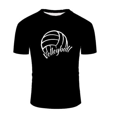 3D printed volleyball logo color T-shirt, you can contact the seller to design the T-shirt style, mens and womens short sleeves, comfortable and breathable