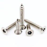 10X M2.9 M3.5 M4 M5 304 A2 Stainless Steel Pin Six Lobe Torx Flat Countersunk Head Tamper Proof Security Self Tapping Wood Screw