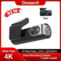 Dossevit กล้องติดรถยนต์4K 2160P ในตัว Wifi GPS รถยนต์ DVR 24ชั่วโมงตรวจสอบการจอด1080P HD Night Vison 140 FOV กล้องติดรถยนต์