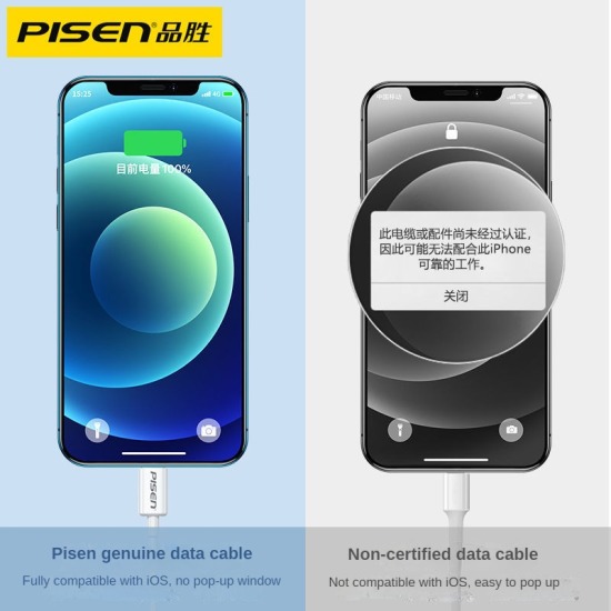 Pisen 2.4a cáp sạc iphone sạc nhanh dây usb cho ip14 13 por max 12 pro max - ảnh sản phẩm 4