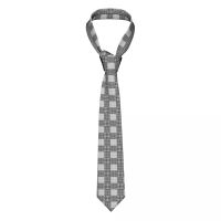 Plaid Houndstooth Tie Black And White Print Blouse Design Neck Ties Office Polyester Silk Accessories For Men Cravat