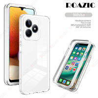 ROAZIC เคสโทรศัพท์โปร่งใสสำหรับ Realme C53ซองนุ่มกันกระแทกปลอกหลังซิลิโคนใสสีลูกกวาดแบบ2 In 1