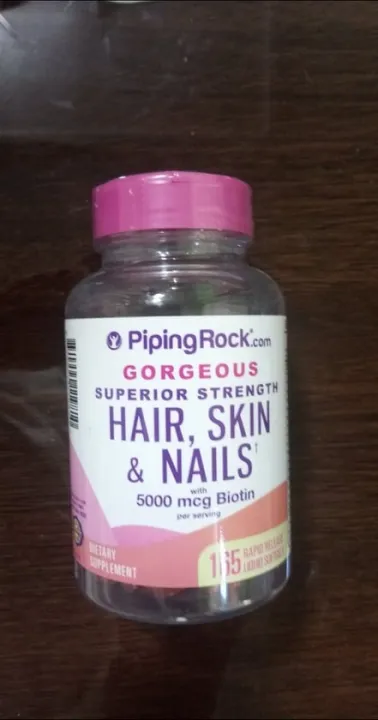 Piping Rock Hair, Skin & Nails with 5000 mcg biotin 165 softgels from ...