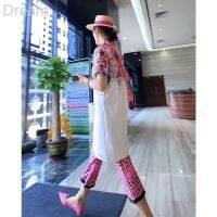 European and American fashion suit womens floral leggings holiday skirt V729