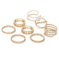 8Pcs Multilayer Twist Women แหวนข้อนิ้วผู้หญิงเรขาคณิตแหวน Charming เครื่องประดับงานแต่งงาน