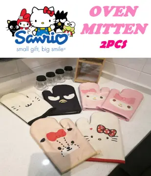 Kawaii Sanrios Oven Mitts Cartoon Cute Kuromi Bakeware Microwave Oven  Cinnamoroll Oven Gloves Thick Kitchen Anti