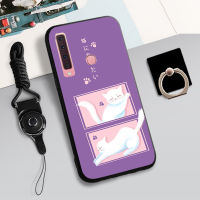 เคส TPU นิ่มสำหรับ Samsung Galaxy A9กล่องคลุมทั้งหมด2018เคสโทรศัพท์ทาสีป้องกันการตกหล่น Tputhone ฝามีที่ถือวงแหวนและเชือก