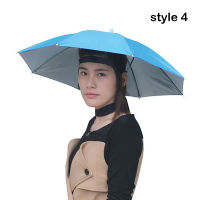 hang qiao shop Adult Model Anti-ultraviolet Rain and Rain Head Wear Hat Umbrella