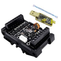 FX1N-14MT PLC Industrial Control Board Replacement Accessories Case+USB-TTL Cable PLC Module Analog Input/Output with Guide Rail