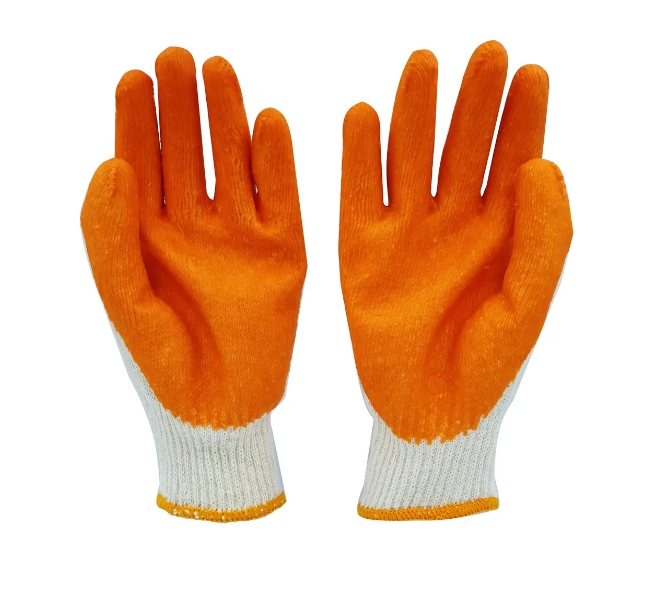 ถุงมือผ้าเคลือบยาง-สีส้ม-1-คู่-2-ชิ้น-ซ้าย-ขวา-สวมใส่สบาย-ใส่กระชับจับไม่ลื่น-ถุงมืออุตสาหกรรม-ถุงมือกันลื่น-กันบาด-ใช้งานได้หลากหลาย