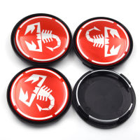 4pcs 63mm Red Scorption Wheel Center Caps Emblem Badge Car Covers Hub Cap For V W for Abarth Car Styling