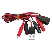 ❀¤♕ 2 pary zaciski krokodylkowe do męskiego/żeńskiego USB Tester detektor elektryczne przewody pomiarowe złącze przewodu długość 50cm czerwony czarny