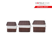 HAFELE ชุดตะกร้าผ้าทรงเหลี่ยมพร้อมฝาปิดคละไซส์ 3 ชิ้น Rectangular bamboo storage set 3 pcs