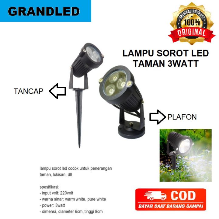 Lampu Led Taman Halaman Teras Outdoor Sorot W Watt Tancap Spot