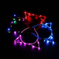 【CC】 1Pc Flashing Pointed Ears Hair Hoop Glowing String Lights Wrapped Headband Supplies R