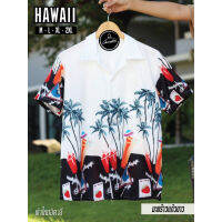 เสื้อฮาวาย hawaii เชิ้ตเกาหลี ลายมะพร้าวแก้ว M-2XL ผ้านิ่มขึ้น สไตล์เกาหลีมาแรง