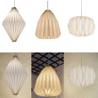 Nordic Creative Paper Origami Lantern Shade Foldable Hanging Pendant Light Art Decoration for Living Room Bedroom Dining Room