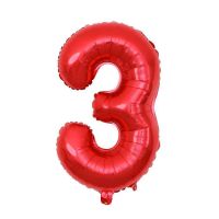 Cheapest# 16inch Number Balloon 0-9 Red Aluminum Foil Balloons Childrens Birthday Decorations Baby Shower Birthday Party Party Decoration Need 尺寸:3【Ready Stock】