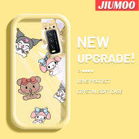 เคส JIUMOO สำหรับ VIVO Y20 Y20i Y20s Y12s Y20 2021 Y11s Y12A Y20T Y20S M Y20S เคสรูปการ์ตูนหมีและกระต่ายน้อยเคสนิ่มน่ารักกรอบเคสใส่ Tpu กล้องเคสกันกระแทก