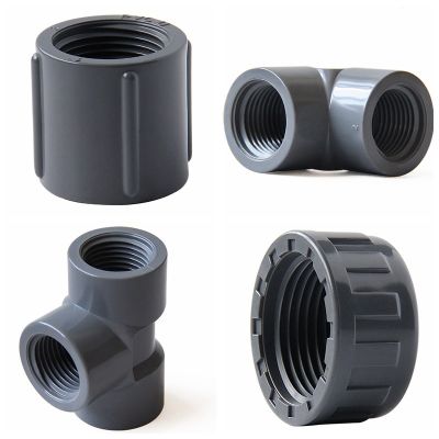 【YF】⊙卐  2pcs 1/2 3/4 1 Inch Female Thread Connectors Pipe Straight Elbow Tee Fittings 3 Way Joint