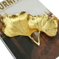 【Available】Gold Leaf Ginkgo Biloba Leaf ตกแต่งถาดเครื่องประดับทองถาดโต๊ะตกแต่งจาน Organizer ถาดสำหรับแหวนสร้อยคอ