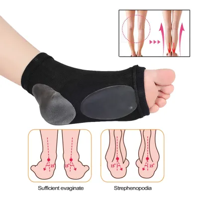 Fabric Arch Support Sleeve Elastic Gel Pad For Arch Support Elastic Arch Sock Flat Foot Pain Relief Gel Cushioned Arch Support