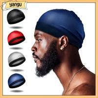 YANGU สีทึบทึบ หมวก durag ผู้ชาย อีลาสติก ระบายอากาศได้ระบายอากาศ หมวก durag หลากสี ของใหม่ โพลีเอสเตอร์ หมวกลายคลื่น สำหรับผู้ชาย