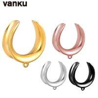 Vanku 2ชิ้น316ง่าย Lแสตนเลส,ปลั๊กเปลหาม Tindik Telinga อุโมงค์แฟชั่นสำหรับ Dangles DIY มาตรวัดอาน