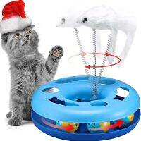 〖Love pets〗 Funny Cat Toys for Indoor Cats Interactive Kitten Toys Roller Tracks with Catnip Spring Pet Toy with Exercise Balls Teaser Mouse