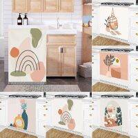 【YD】 Tassel Short Curtains Printed Cabinet for Shelf Wardrobe Dust-proof Cover Half-Curtain шторы