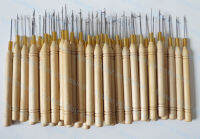 Free shipping 50pcsLot ,Wooden Handle Pulling Hook Needle Hair Extensions,Hair Extension Tools