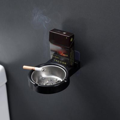 wall mounted ashtray stainless steel Storage Ashtrays smoke holders for toilet Home Office Cigarette Tools case for smoker Bathroom Counter Storage