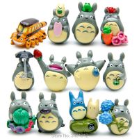 {Toy City} 12ชิ้นสตูดิโอ Ghibli Totoro รูปปั้นหุ่นแอคชั่นเรซิ่นขนาดเล็ก Hayao Miyazaki ตุ๊กตาของตกแต่งหน้าเค้กจิ๋วตกแต่งสวน