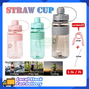 High-value Double Drinking Cup Men Women Creative Straw Plastic Straight Drinking  Cup Portable Korean Version