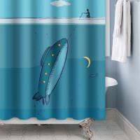 Creative Anime Bath Curtain โมเดิร์นโบฮีเมียน Minimalist จิตรกรรมห้องน้ำม่านผ้าใบกันน้ำตกแต่งหน้าจอ 180 * 180 ซม