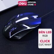 Chuột Máy Tính Gaming Deli - Có Đèn Led Nhiều Màu 1000 DPI Dùng Văn Phòng