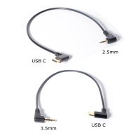 3.5mm &amp; 2.5mm Audio to USB C Cable  90 Degree angle USB Type-C to 2.5 3.5 mm elbow Male AUX Headphone Jack Cable 30cm 1FT Cables