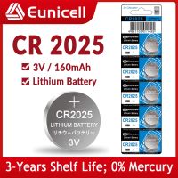 Eunicell แบตเตอรี่ CR2025เซลล์เหรียญ160Mah 2025 DL2025ได้ LM2025 ECR2025แบตเตอรี่ลิเธียม3V สำหรับกุญแจรีโมตนาฬิกา