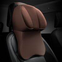 2022 New Car Pillow Set Space Memory Cotton Auto Headrest Lumbar Support Cushion Releases Leather Shoulder Neck And Waist Cover