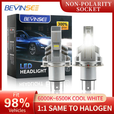 Bevinsee H4 LED Headlight Bulbs H7 9005 HB3 9006 HB4 LED Light Bulbs 30W 6000LM 6000K Cool White H8 H9 H11 Car Lamp Headlamp
