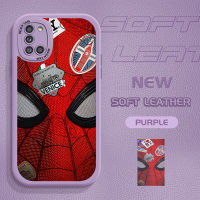 เคสหลังหนัง PU ซิลิโคนนิ่มรูปสไปเดอร์แมนสำหรับ Samsung A31กาแลคซีปกหนังเคสมือถือ