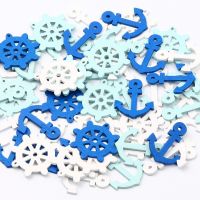 【YF】❦❀◈  50/100pcs Rudder/Anchor Wood Buttons Sewing Needlewor Scrapbooking Supplies