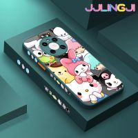 Jlingji เคสสำหรับ Huawei Mate 40 Pro Mate 40 Pro + เคสลายการ์ตูนสัตว์รวมตัวบางขอบสี่เหลี่ยมด้านข้างดีไซน์ใหม่กันกระแทกเคสมือถือแข็งปลอกซิลิโคนคลุมทั้งหมดเคสป้องกันกล้องแบบนิ่ม