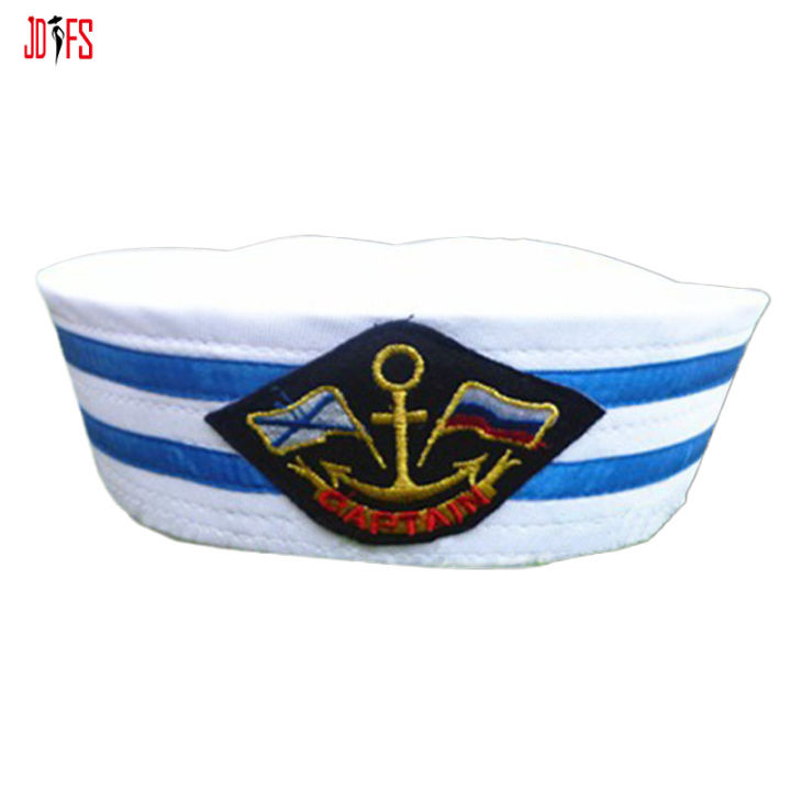 Sailors Ship Boat Captain Blue White Military Hat Navy Marine Cap With ...