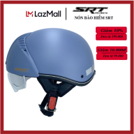 Mũ bảo hiểm nửa đầu kính âm SRT màu Xám xanh nhám - Có kính chống UV thumbnail