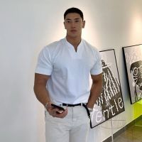 CODDi Yang 2021 New Arrived Casual V Neck Short Sleeve Men T Shirt Slim Fit T-shirt Men Skinny Casual Summer Tshirt Camisetas Hombre M-2XL