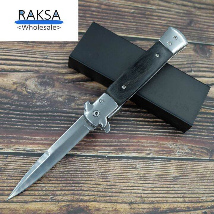 raksa-wholesale-nb024-black-brown-มีดพับ-มีดพก-มีดเดินป่า-italian-knives-italian-stiletto-knife-folding-knife-3cr13-ขนาด-22-5cm-มีที่เหน็บ