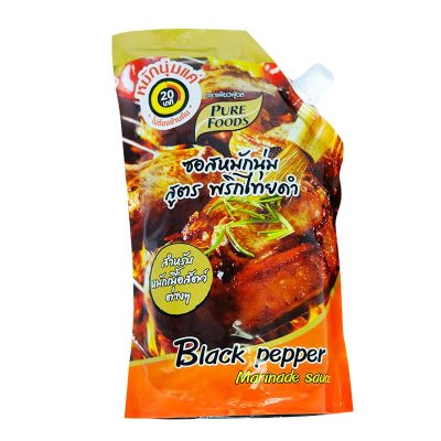 สินค้ามาใหม่! เพียวฟู้ดส์ ซอสหมักนุ่ม สูตรพริกไทยดำ 1000 กรัม Pure Foods Black Pepper Marinade Sauce 1000 g ล็อตใหม่มาล่าสุด สินค้าสด มีเก็บเงินปลายทาง